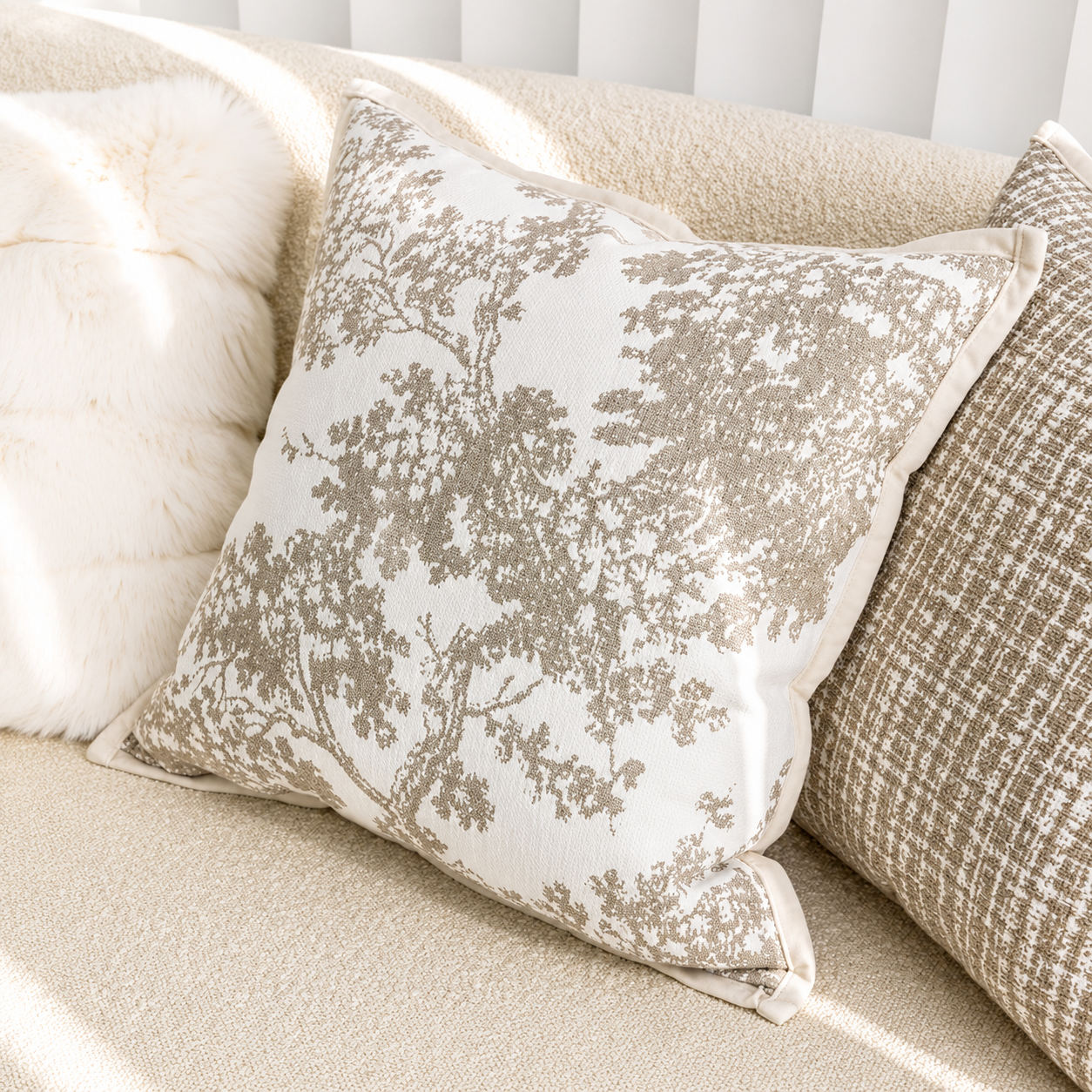 Coussin de lit nordique en coton 45x45 cm – vue de face