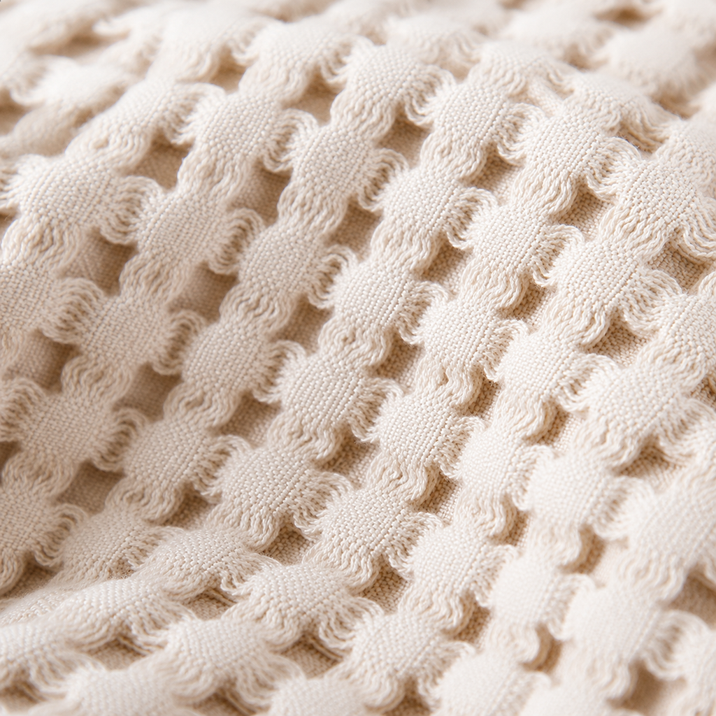 Plaid gaufré effet velours uni – présentation du coloris
