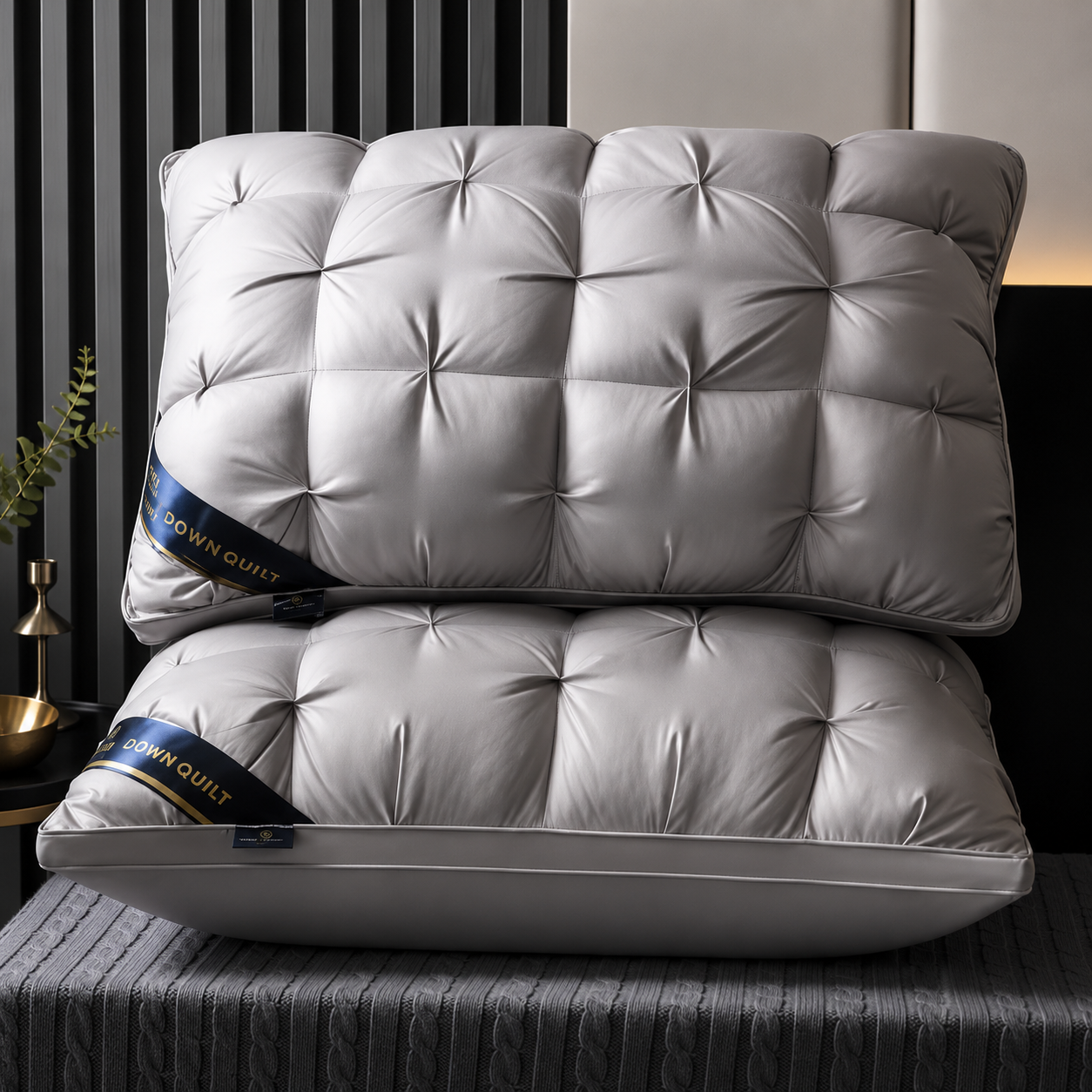 Oreiller confort doux en polyester et coton – vue de face