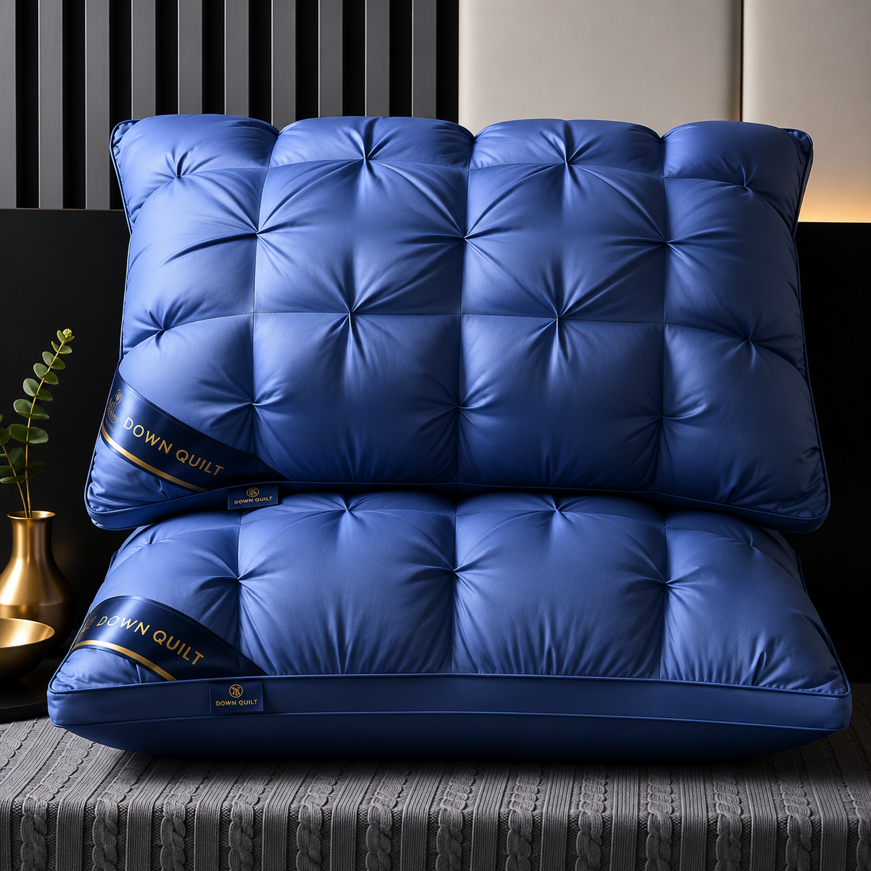 Oreiller confort doux en polyester et coton – vue d'ensemble en situation