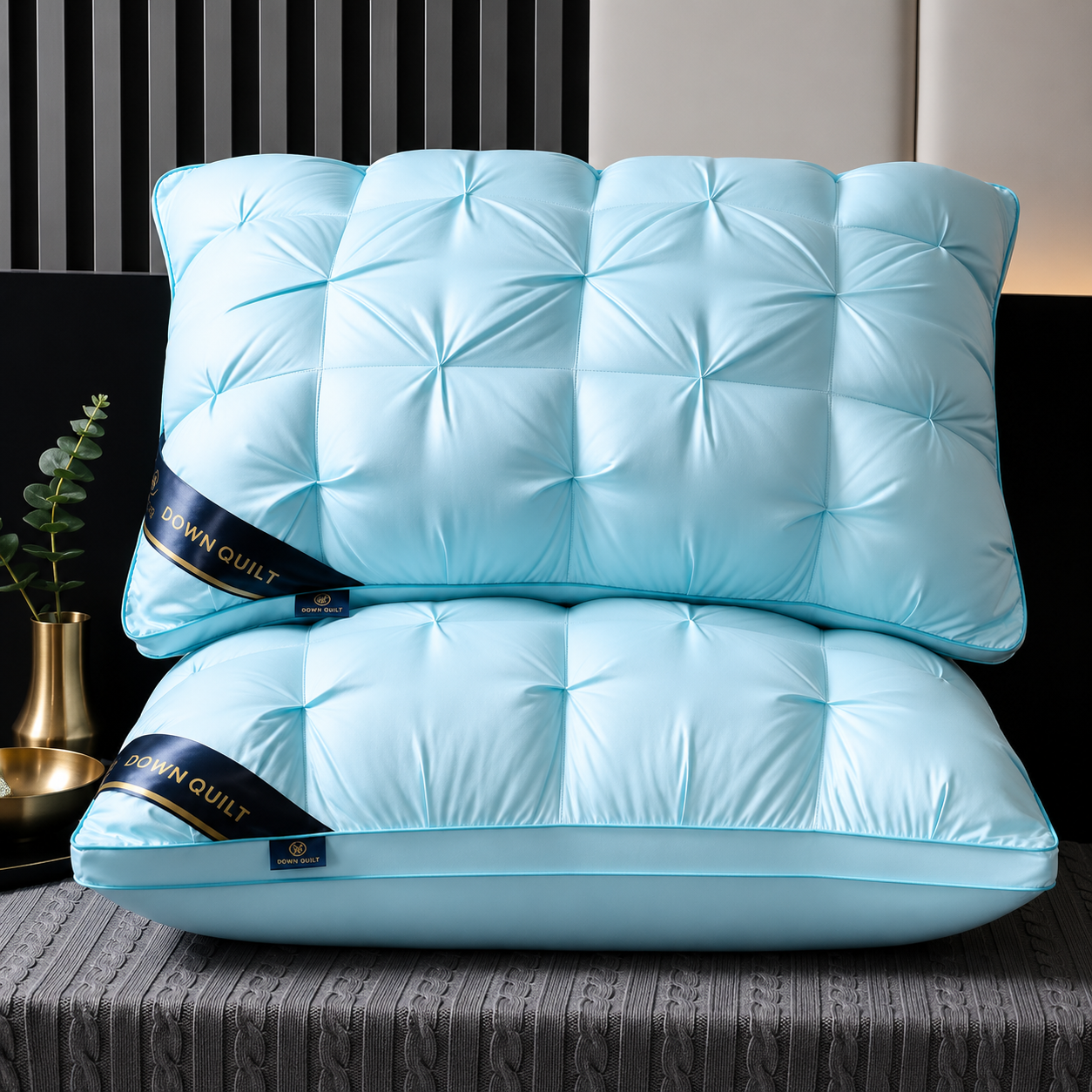 Oreiller confort doux en polyester et coton – coloris disponibles