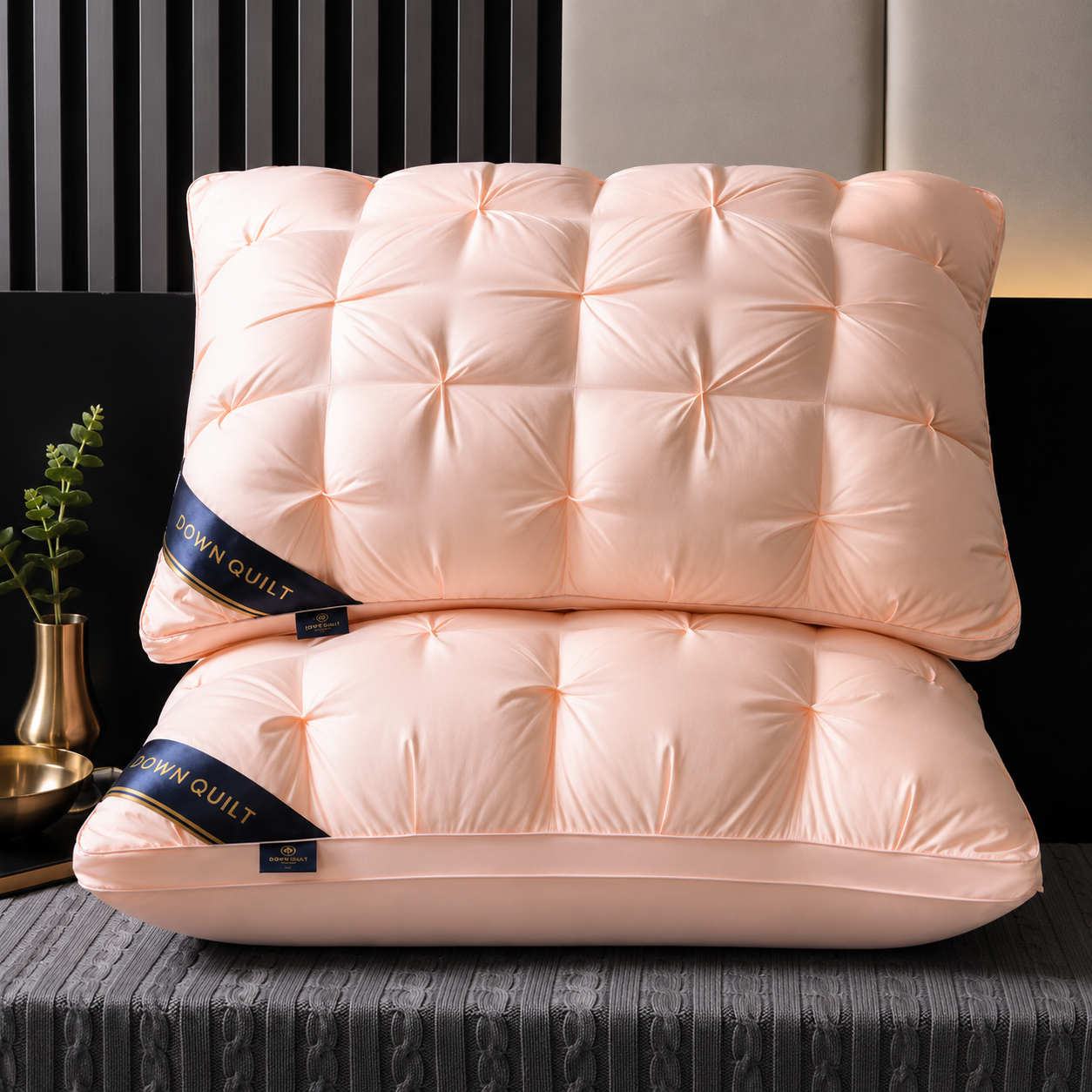 Oreiller confort doux en polyester et coton – détail de la matière