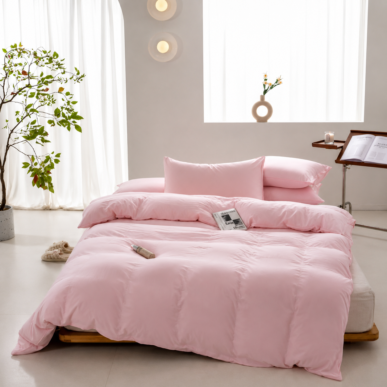 Housse de couette Velora en microfibre unie – détail du tissage
