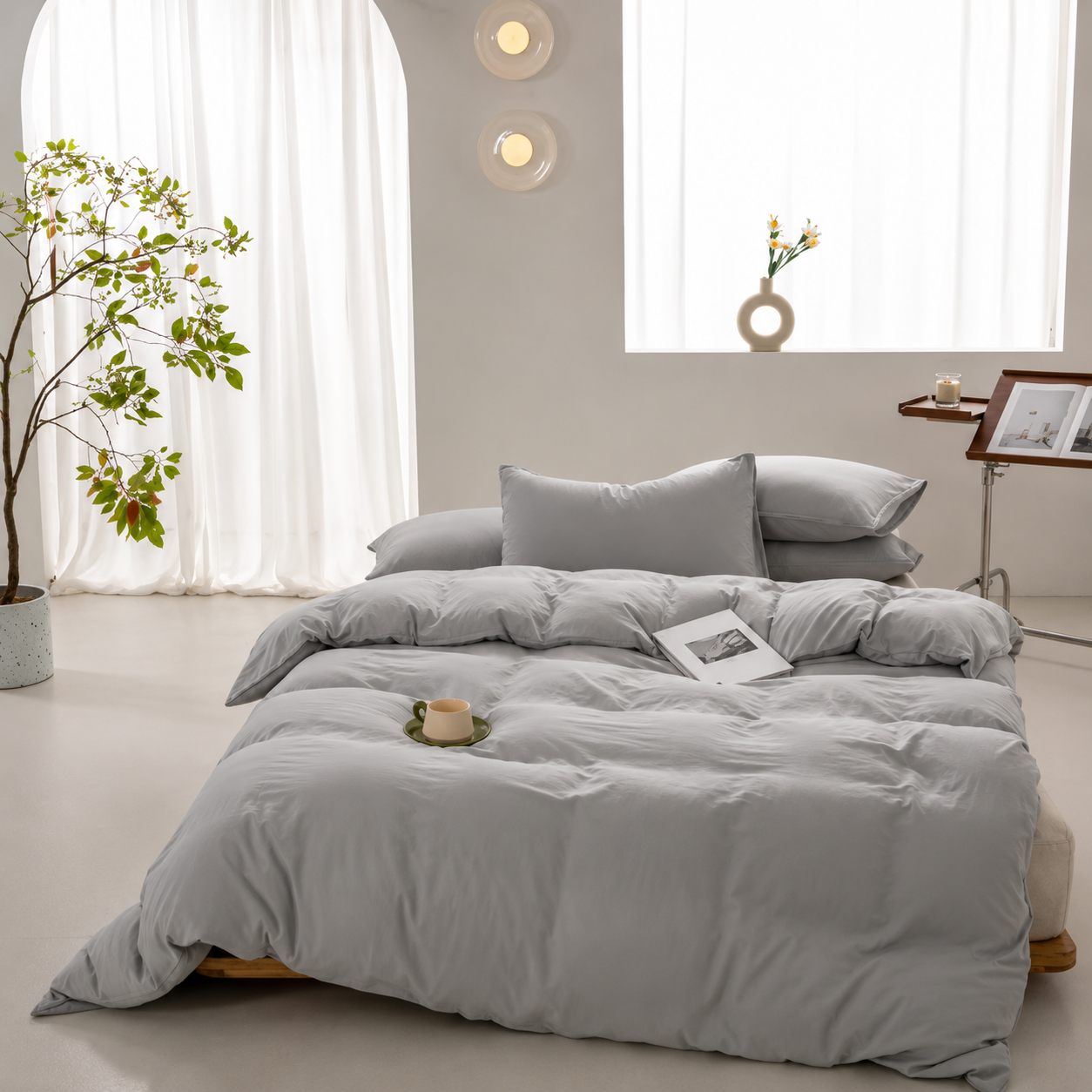 Housse de couette Velora en microfibre unie – guide des tailles
