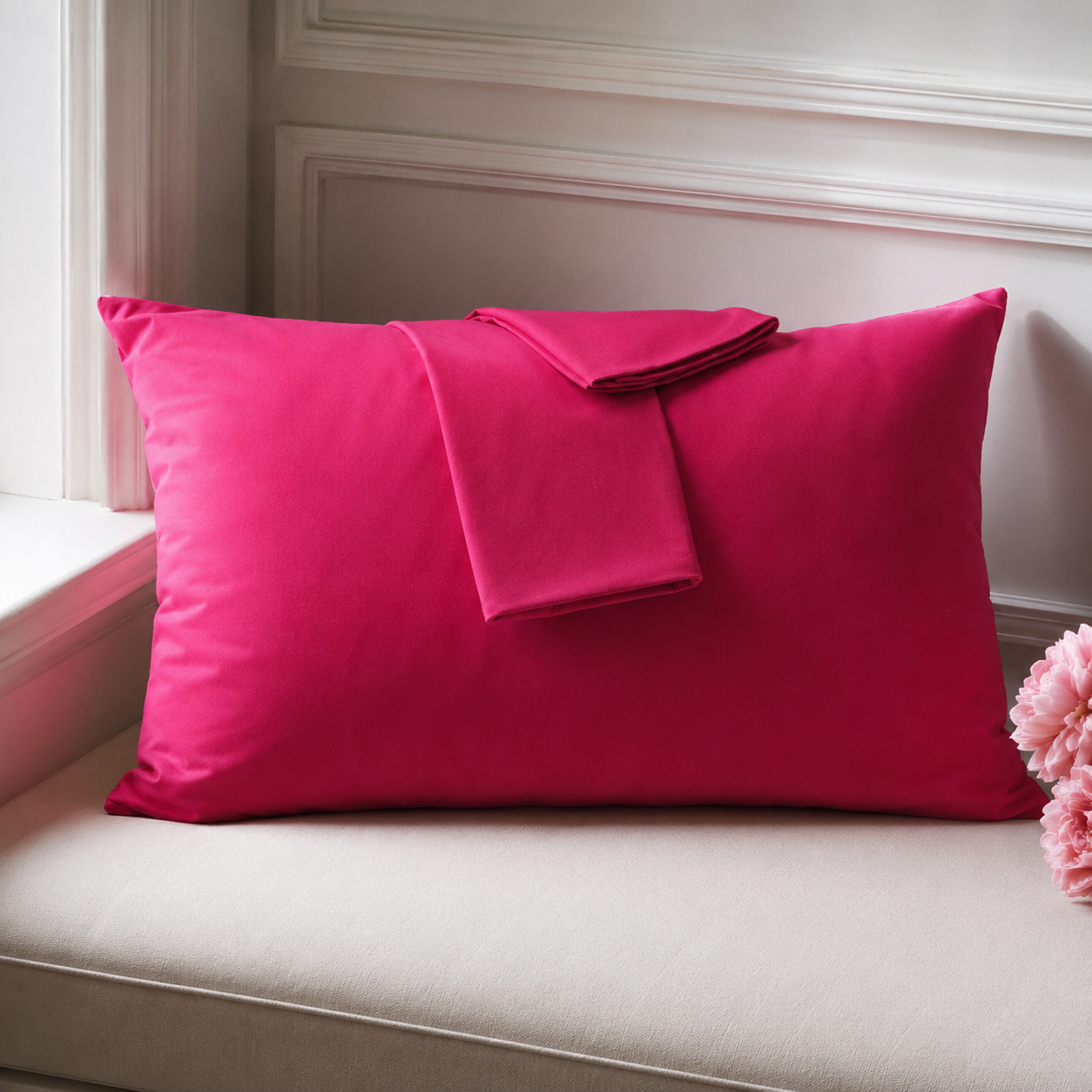 Taie d'oreiller 100% coton 50x70 cm unie – vue de face