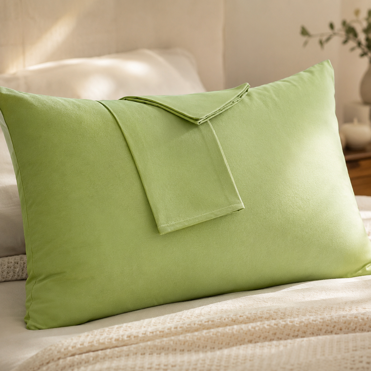 Taie d'oreiller 100% coton 50x70 cm unie – présentation du coloris