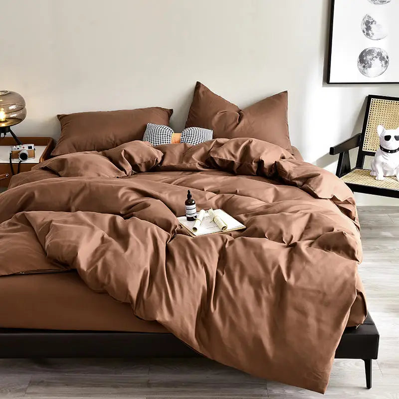 Housse de couette Velora en microfibre unie – coloris disponibles