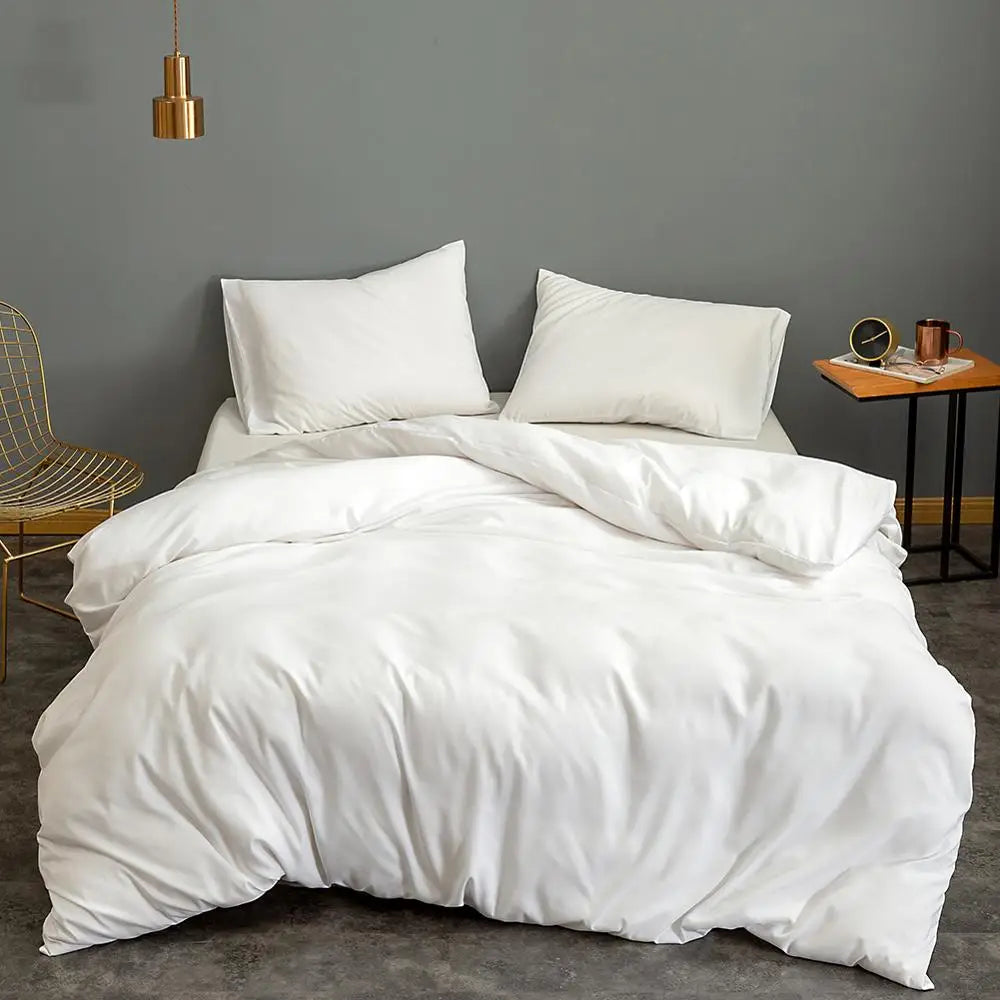 Housse de couette Velora en microfibre unie – détail des finitions