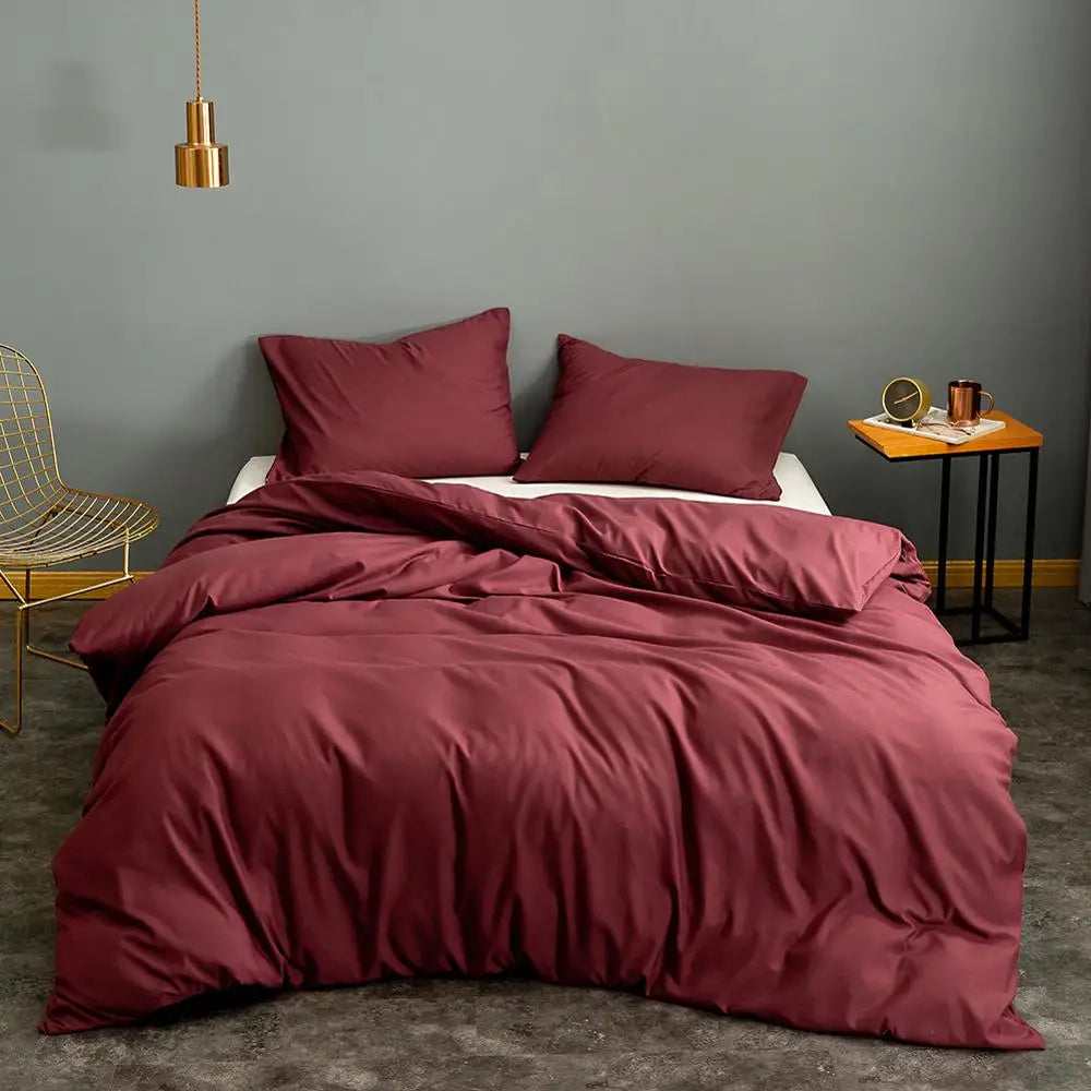 Housse de couette Velora en microfibre unie – vue de face