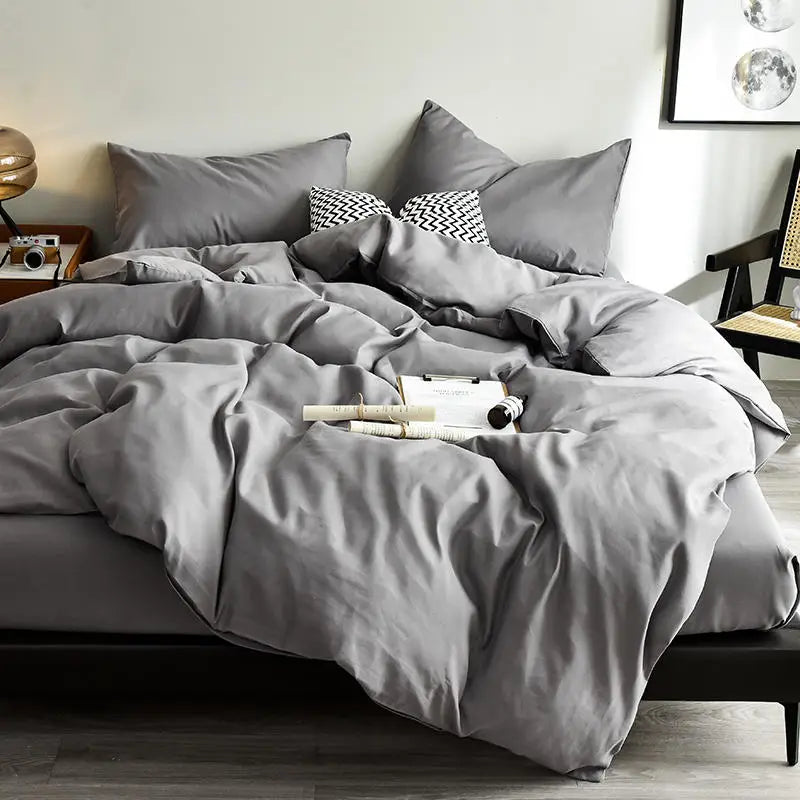 Housse de couette Velora en microfibre unie – vue rapprochée du tissu