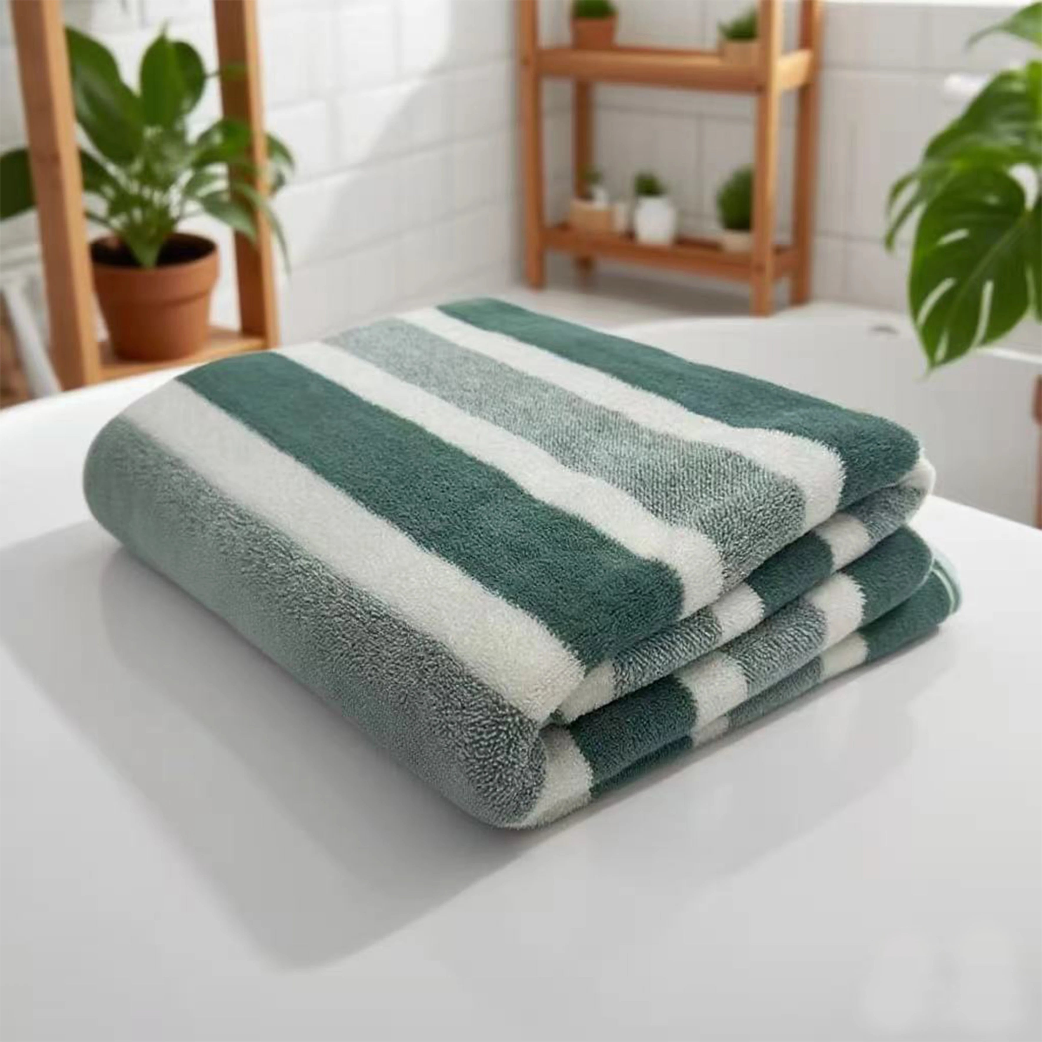 Drap de bain épais 70x130 cm rayé – vue rapprochée du tissu